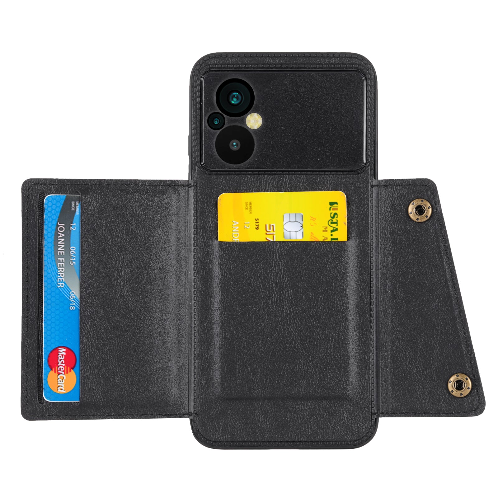 For Xiaomi Poco M5 4G Dual Button Card Slots Phone Case Magnetic Holder Built-in Metal Sheet Leather Coated TPU Kickstand Cover For Xiaomi Poco M5 4G Dual Button Card Slots Phone Case Magnetic Holder Built-in Metal Sheet Leather Coated TPU Kickstand Cover